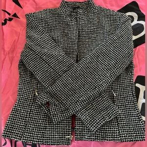George’s Women Black and white jacket w/ red interior
